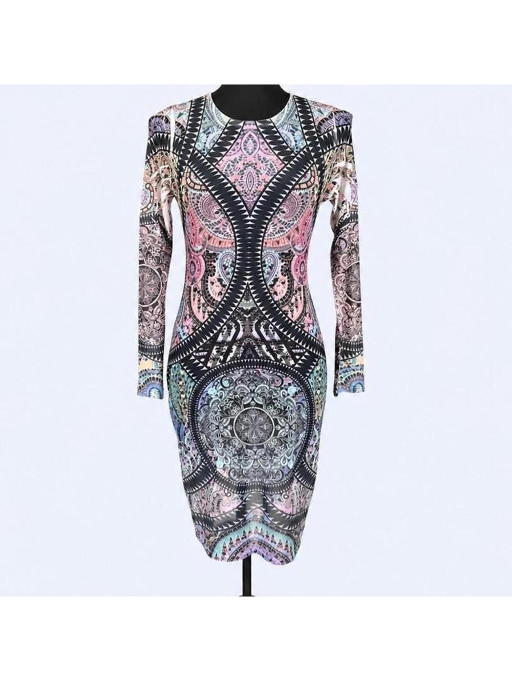 Vintage Y2K boho fairycore sheer mesh bodycon mini dress size small 💖